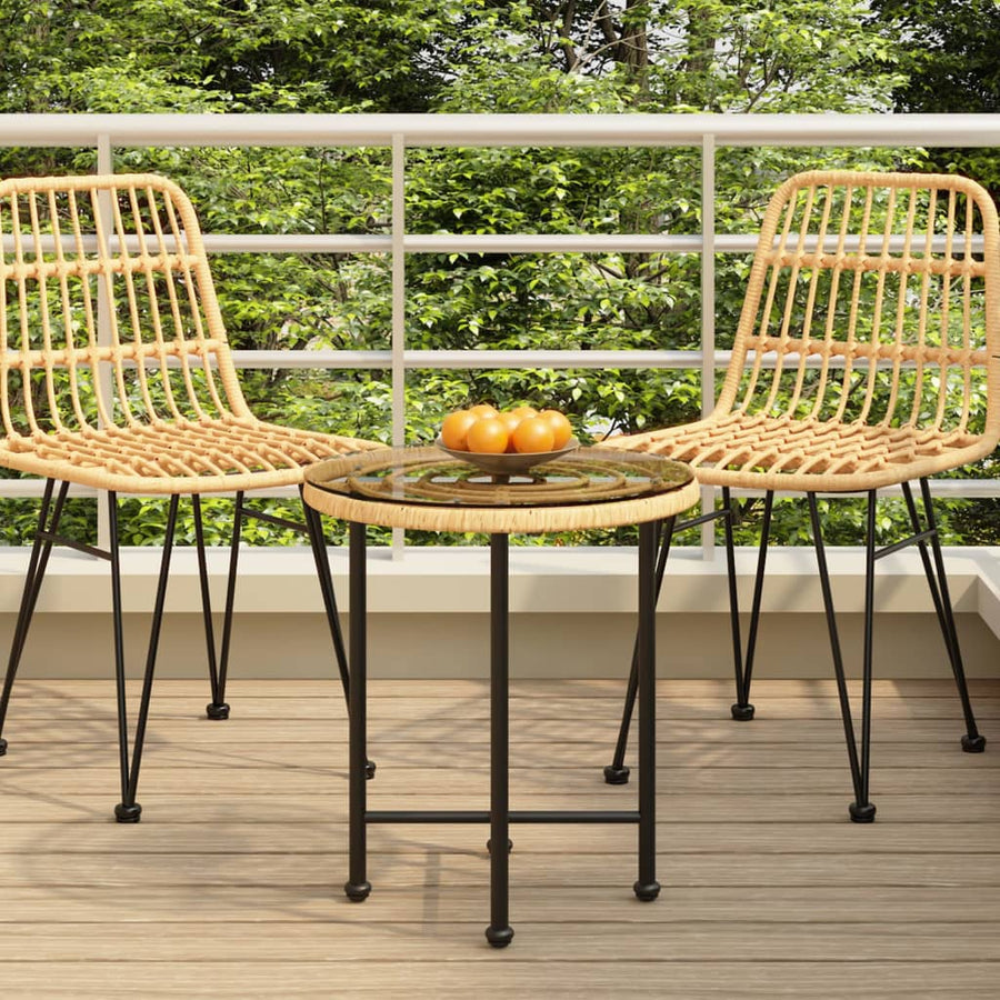Eettafel Ø50 Cm  Gehard Glas En Staal