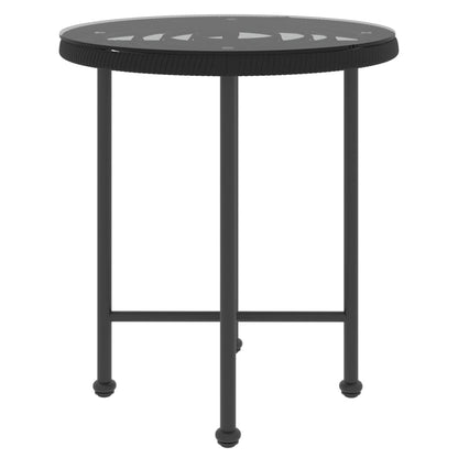 Eettafel Ø50 Cm Gehard Glas En Staal Zwart