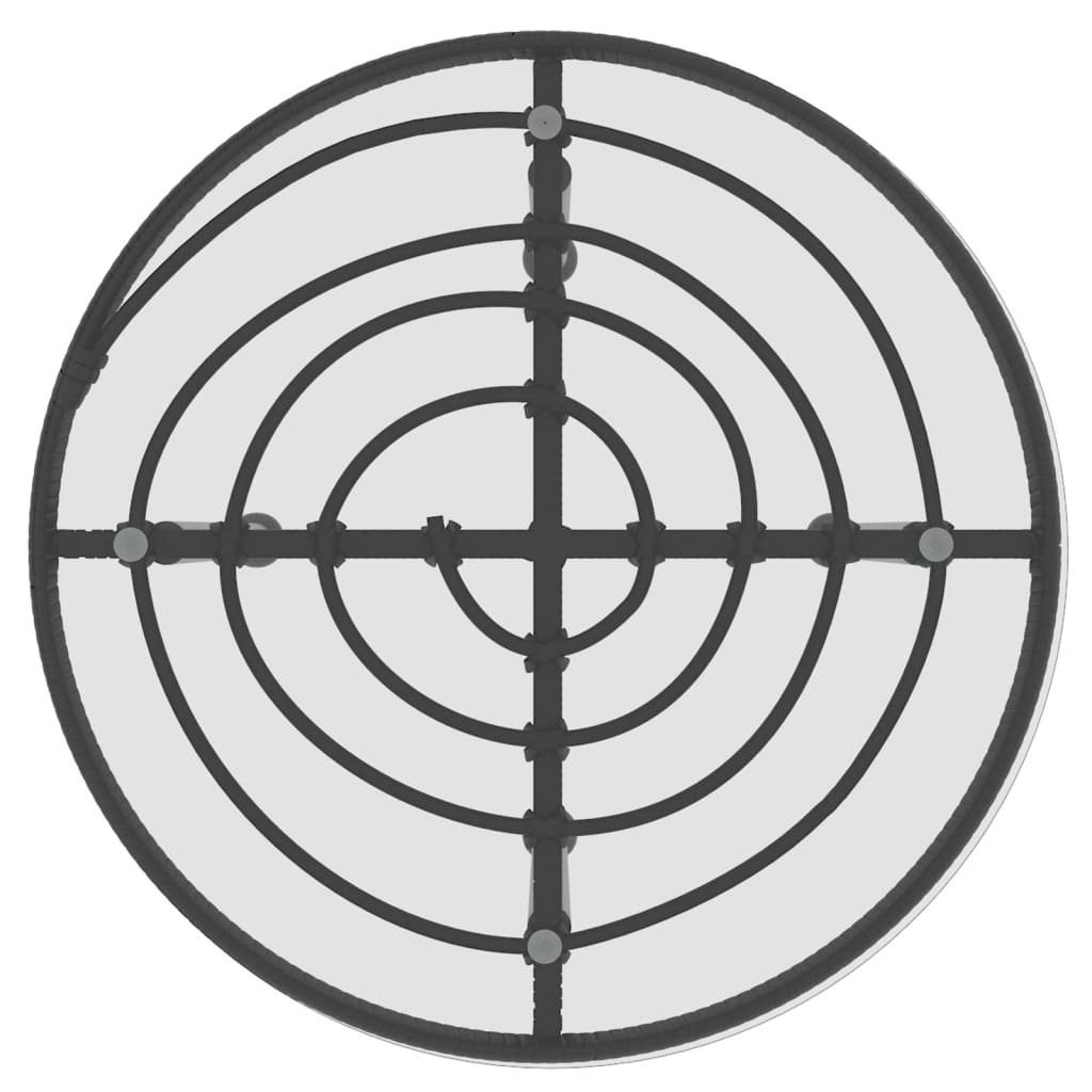Eettafel Ø50 Cm Gehard Glas En Staal Zwart