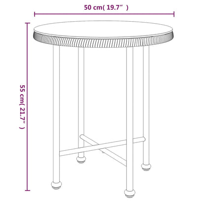 Eettafel Ø50 Cm Gehard Glas En Staal Zwart