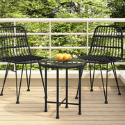 Dining table Ø50 cm tempered glass and black steel