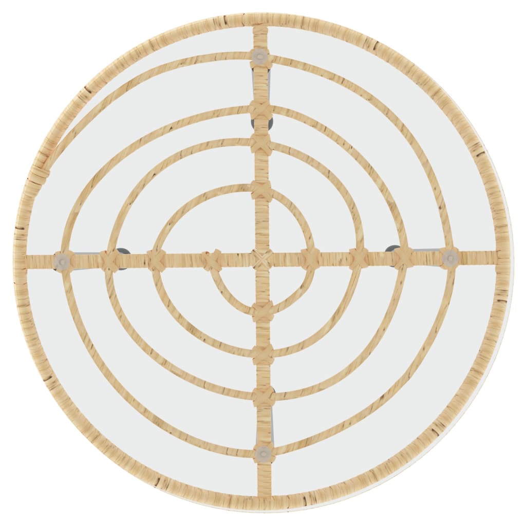 Eettafel Ø55 Cm Gehard Glas En Staal Ø 55 x 74 cm Bruin