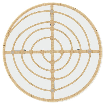 Eettafel Ø55 Cm Gehard Glas En Staal Ø 55 x 74 cm Bruin