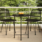 Dining Table Ø55 Cm Tempered Glass and Steel Ø 55 x 74 cm
