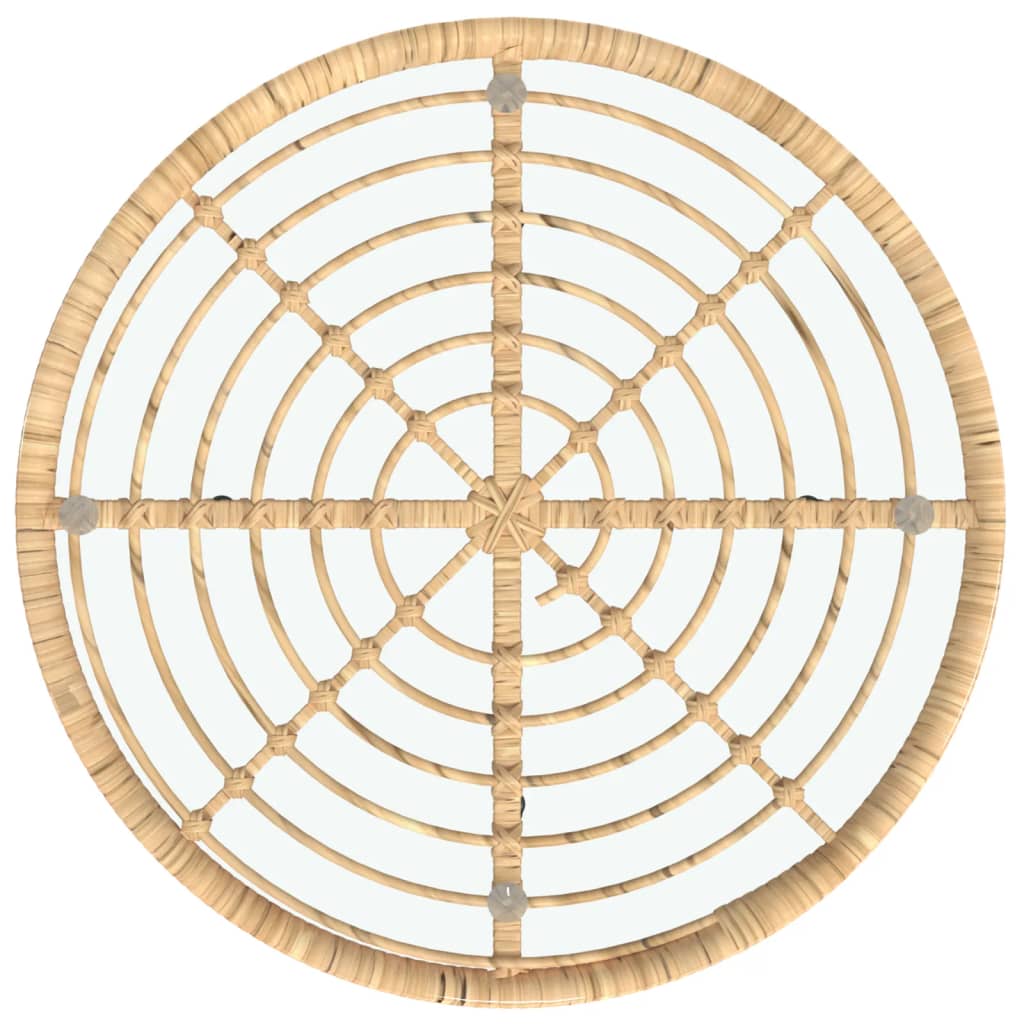 Eettafel Ø80 Cm Gehard Glas En Staal Ø 80 x 74 cm Bruin