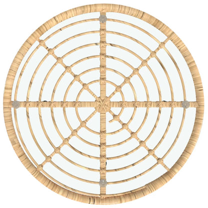 Eettafel Ø80 Cm Gehard Glas En Staal Ø 80 x 74 cm Bruin