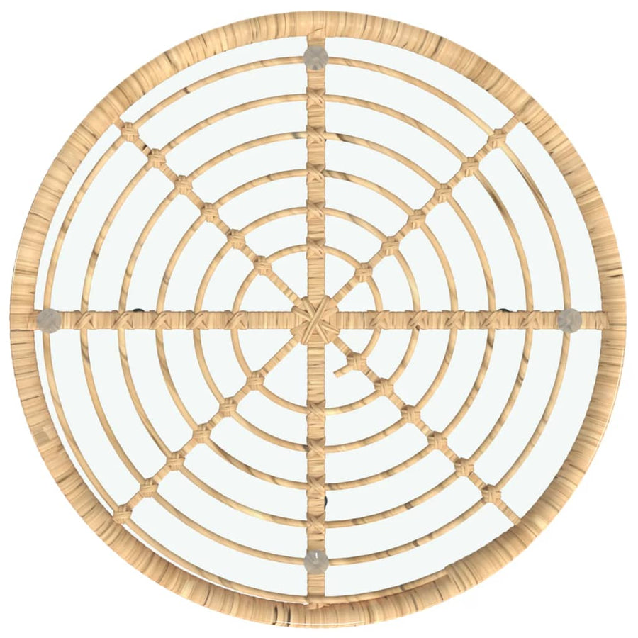 Eettafel Ø80 cm gehard glas en staal