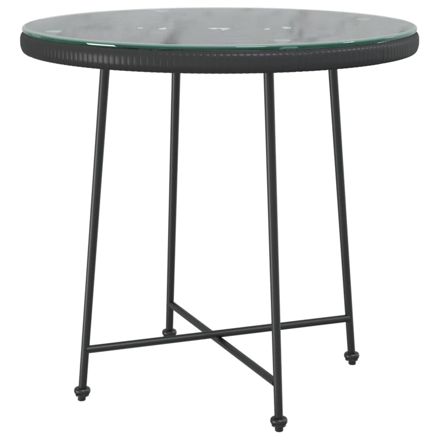 Eettafel Ø80 Cm Gehard Glas En Staal Ø 80 x 74 cm Zwart