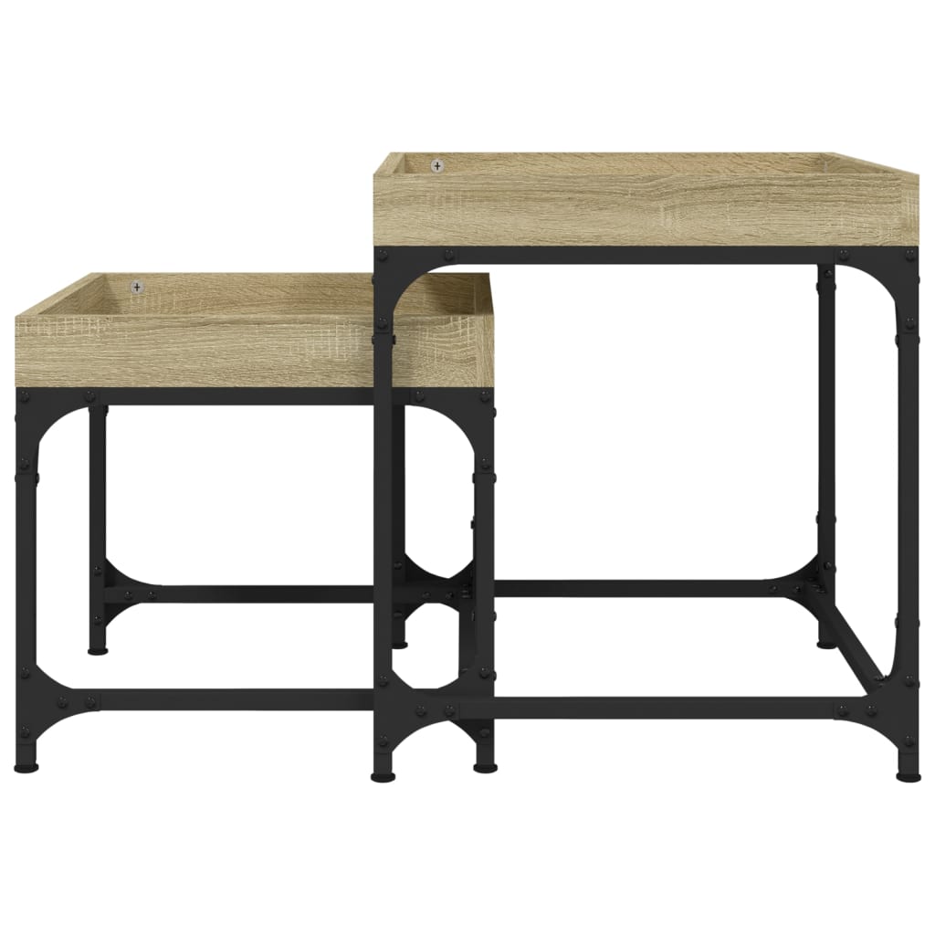 Bijzettafels 2 St Bewerkt Hout Sonoma Eikenkleurig