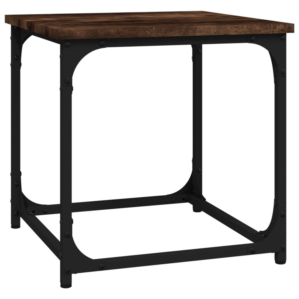 Salontafel 40X40X40 Cm Bewerkt Hout Kleurig Gerookt eiken
