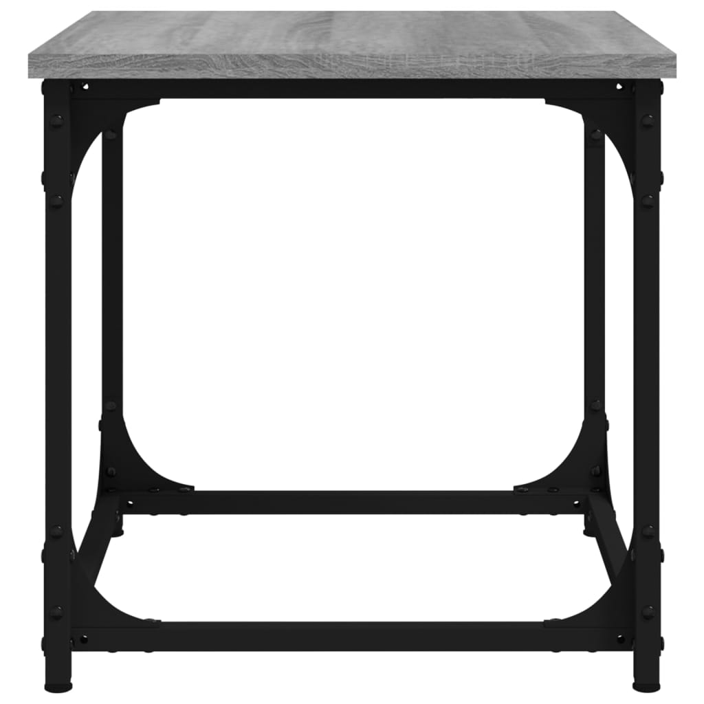 Bijzettafel 40X40X40 Cm Bewerkt Hout Eikenkleurig Grijs sonoma