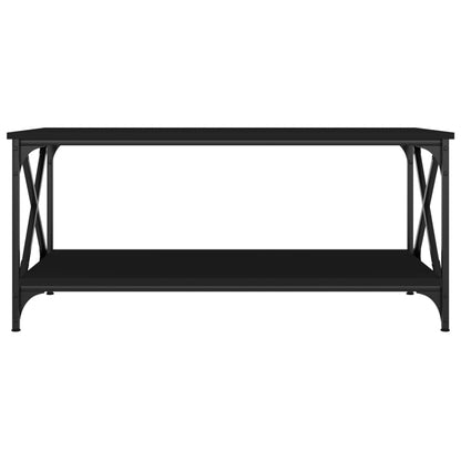 Salontafel Bewerkt Hout En Ijzer 100 x 50 x 45 cm Zwart