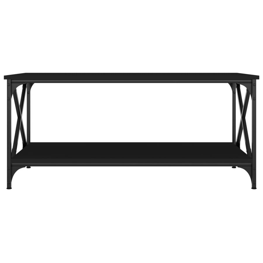 Salontafel Bewerkt Hout En Ijzer 100 x 50 x 45 cm Zwart