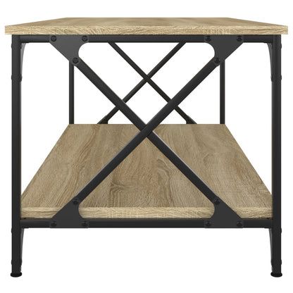 Salontafel 100x50x45 cm bewerkt hout en ijzer sonoma eikenkleur