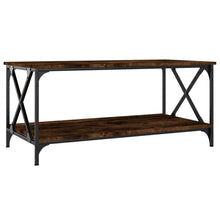 Salontafel Bewerkt Hout En Ijzer 100 x 50 x 45 cm Gerookt eiken