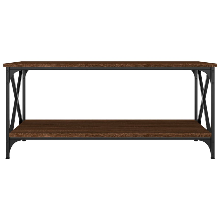 Salontafel 100x50x45 cm bewerkt hout en ijzer bruineikenkleur