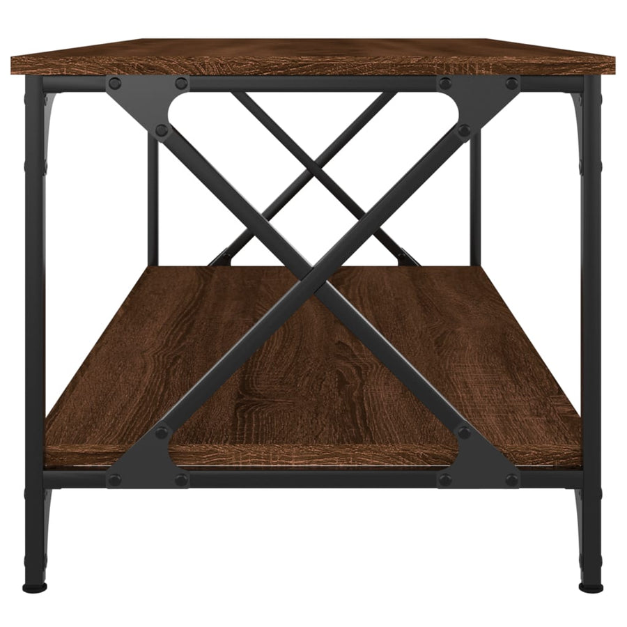 Salontafel 100x50x45 cm bewerkt hout en ijzer bruineikenkleur