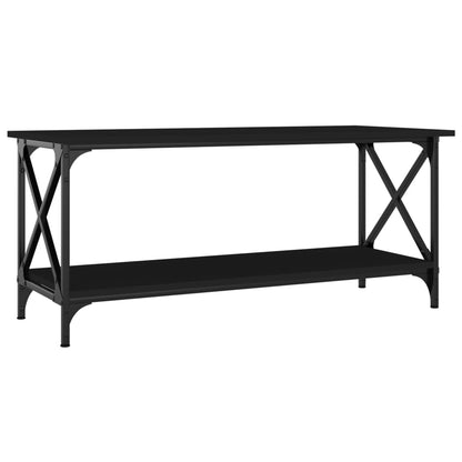 Salontafel 100x45x45 cm bewerkt hout en ijzer zwart
