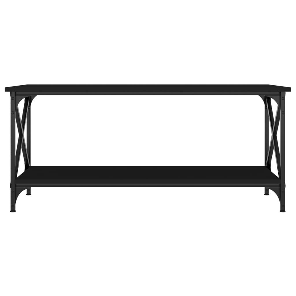 Salontafel 100x45x45 cm bewerkt hout en ijzer zwart