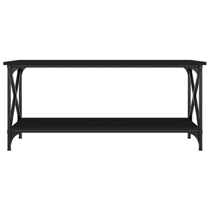 Salontafel 100x45x45 cm bewerkt hout en ijzer zwart