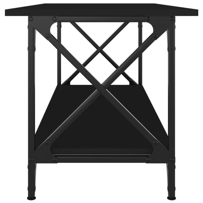 Salontafel 100x45x45 cm bewerkt hout en ijzer zwart