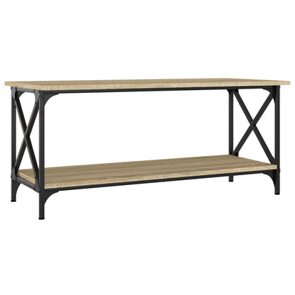 Salontafel 100x45x45 cm bewerkt hout en ijzer sonoma eikenkleur
