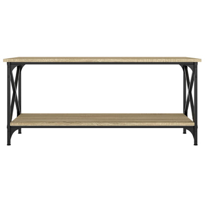 Salontafel 100x45x45 cm bewerkt hout en ijzer sonoma eikenkleur