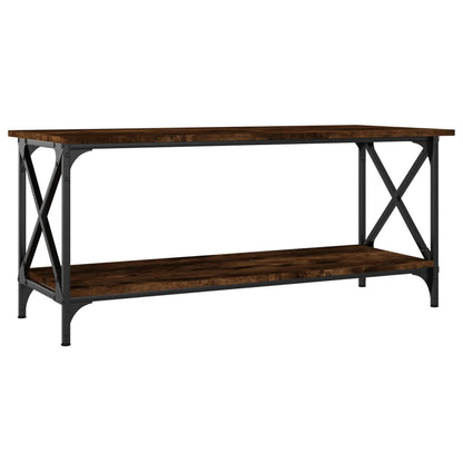 Salontafel 100x45x45 cm bewerkt hout en ijzer gerookt eiken