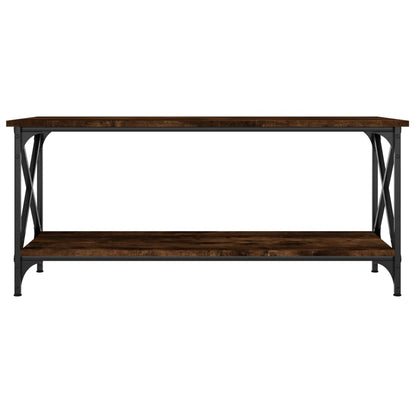 Salontafel 100x45x45 cm bewerkt hout en ijzer gerookt eiken