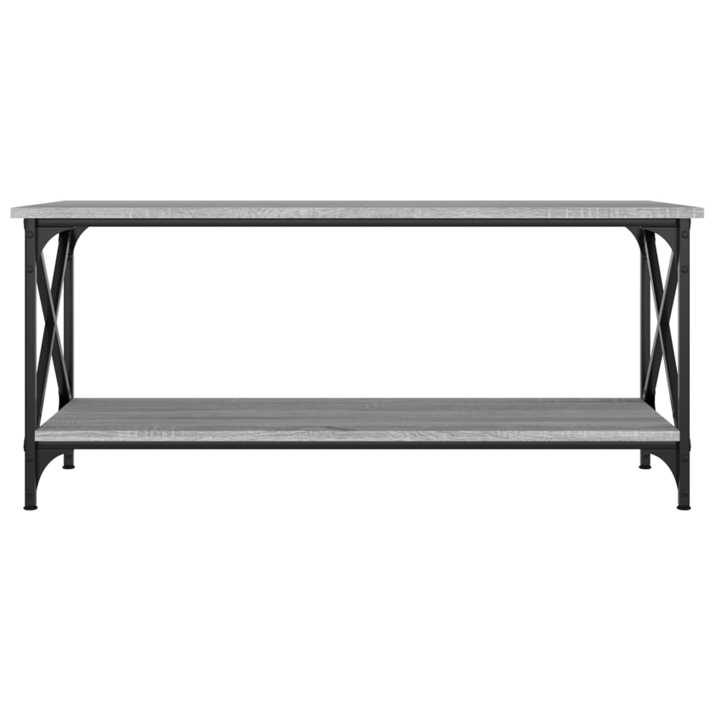Salontafel Bewerkt Hout En Ijzer 100 x 45 x 45 cm Grijs sonoma