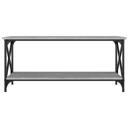 Salontafel Bewerkt Hout En Ijzer 100 x 45 x 45 cm Grijs sonoma