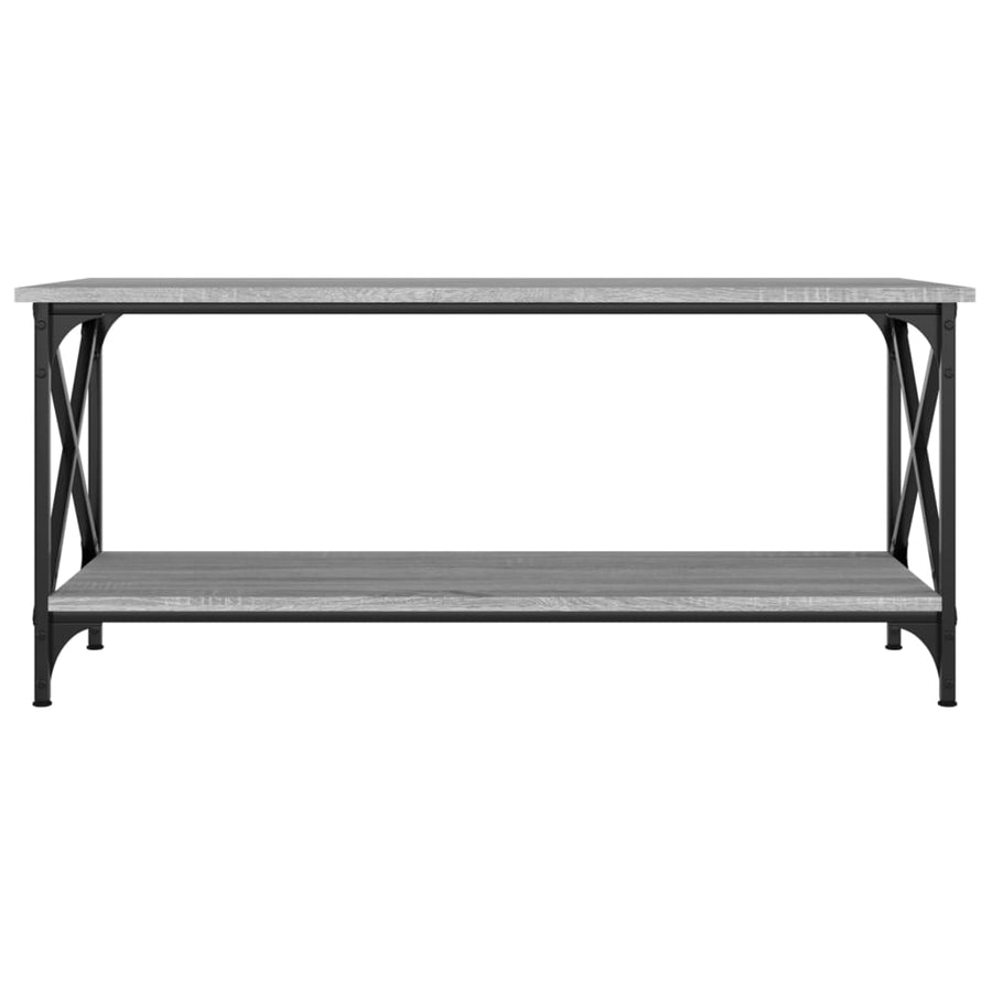 Salontafel Bewerkt Hout En Ijzer 100 x 45 x 45 cm Grijs sonoma