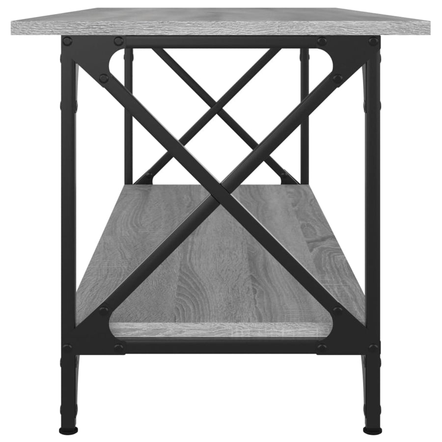 Salontafel Bewerkt Hout En Ijzer 100 x 45 x 45 cm Grijs sonoma