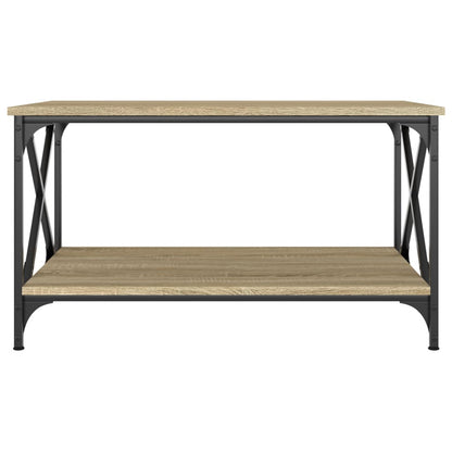 Salontafel 80x50x45 cm bewerkt hout en ijzer sonoma eikenkleur