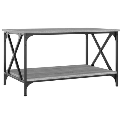 Salontafel 80x50x45 cm bewerkt hout en ijzer grijs sonoma eiken