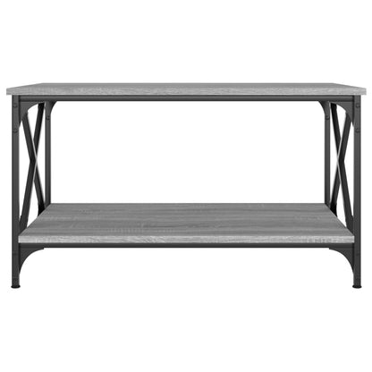Salontafel 80x50x45 cm bewerkt hout en ijzer grijs sonoma eiken