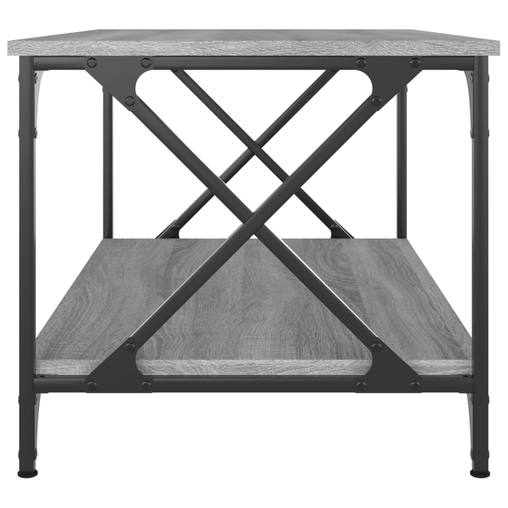 Salontafel 80x50x45 cm bewerkt hout en ijzer grijs sonoma eiken