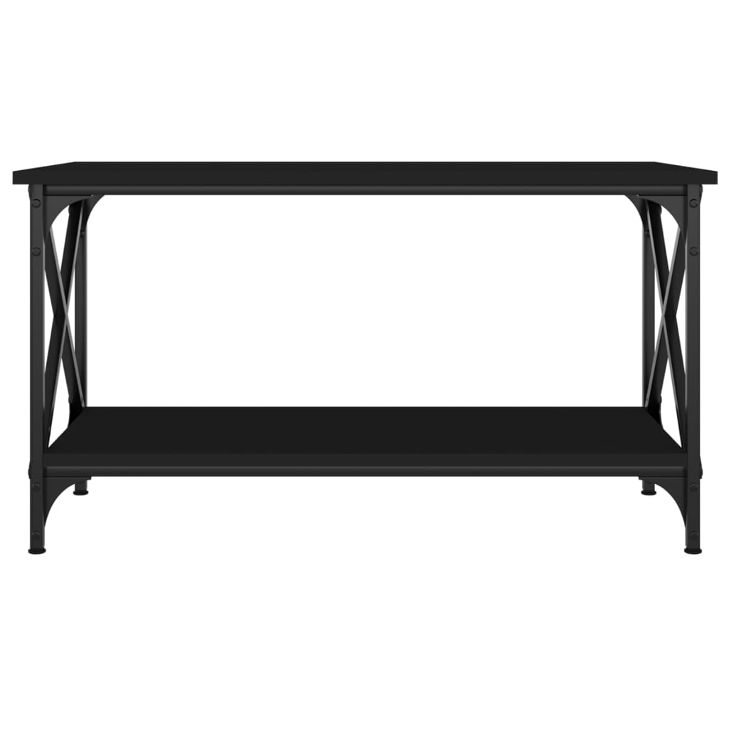 Salontafel 80x45x45 cm bewerkt hout en ijzer zwart