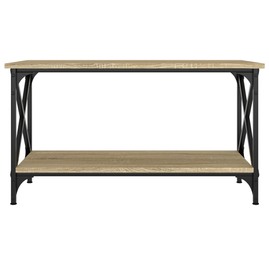 Salontafel Bewerkt Hout En Ijzer Kleur 80 x 45 x 45 cm Sonoma eiken