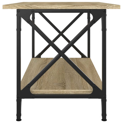 Salontafel Bewerkt Hout En Ijzer Kleur 80 x 45 x 45 cm Sonoma eiken