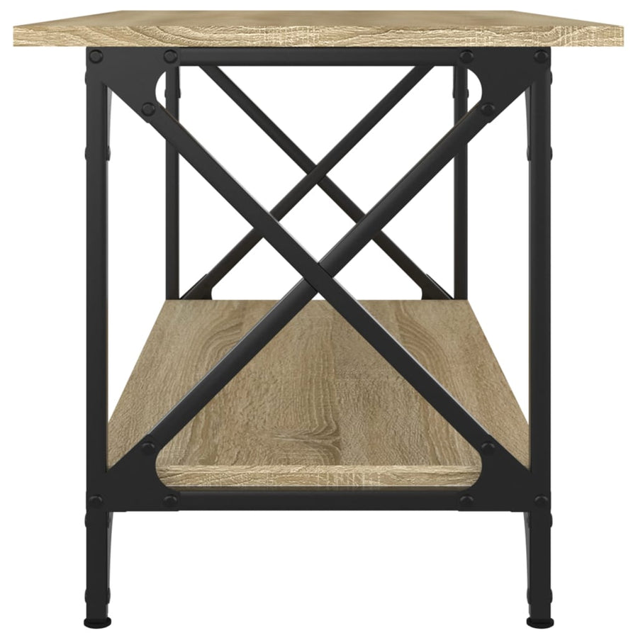 Salontafel Bewerkt Hout En Ijzer Kleur 80 x 45 x 45 cm Sonoma eiken