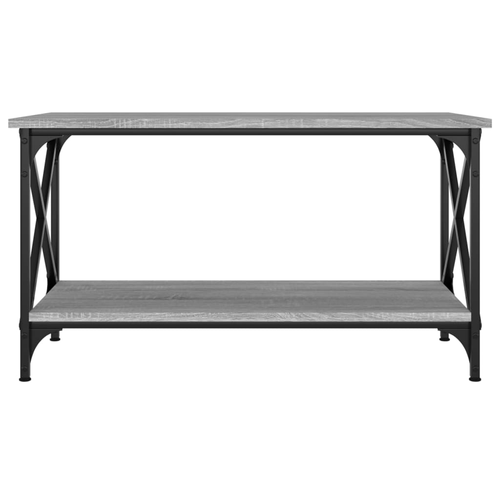 Salontafel Bewerkt Hout En Ijzer Eiken 80 x 45 x 45 cm Grijs sonoma