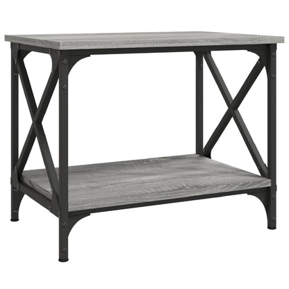 Bijzettafel 55X38X45 Cm Bewerkt Hout Eikenkleurig Grijs sonoma