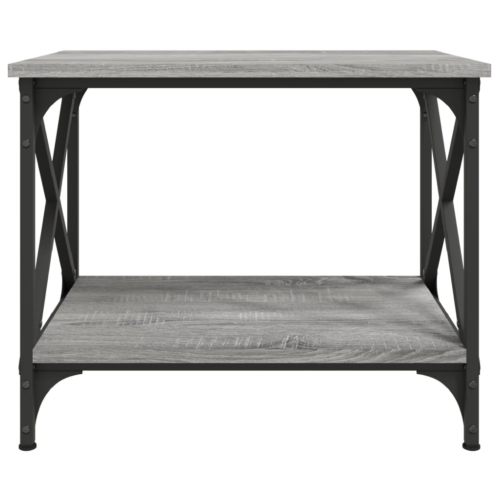 Bijzettafel 55X38X45 Cm Bewerkt Hout Eikenkleurig Grijs sonoma