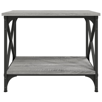 Bijzettafel 55X38X45 Cm Bewerkt Hout Eikenkleurig Grijs sonoma