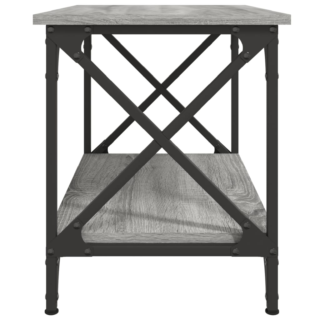 Bijzettafel 55X38X45 Cm Bewerkt Hout Eikenkleurig Grijs sonoma