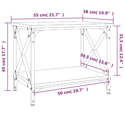 Bijzettafel 55X38X45 Cm Bewerkt Hout Eikenkleurig Grijs sonoma