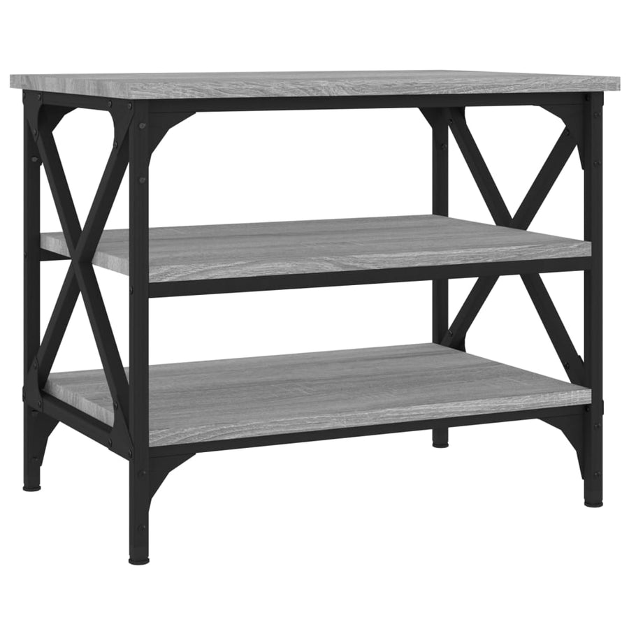 Bijzettafel 55X38X45 Cm Bewerkt Hout Eikenkleurig Grijs sonoma