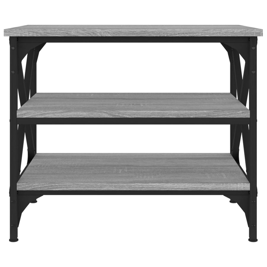 Bijzettafel 55X38X45 Cm Bewerkt Hout Eikenkleurig Grijs sonoma