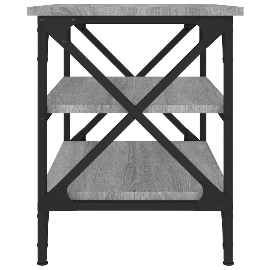 Bijzettafel 55X38X45 Cm Bewerkt Hout Eikenkleurig Grijs sonoma